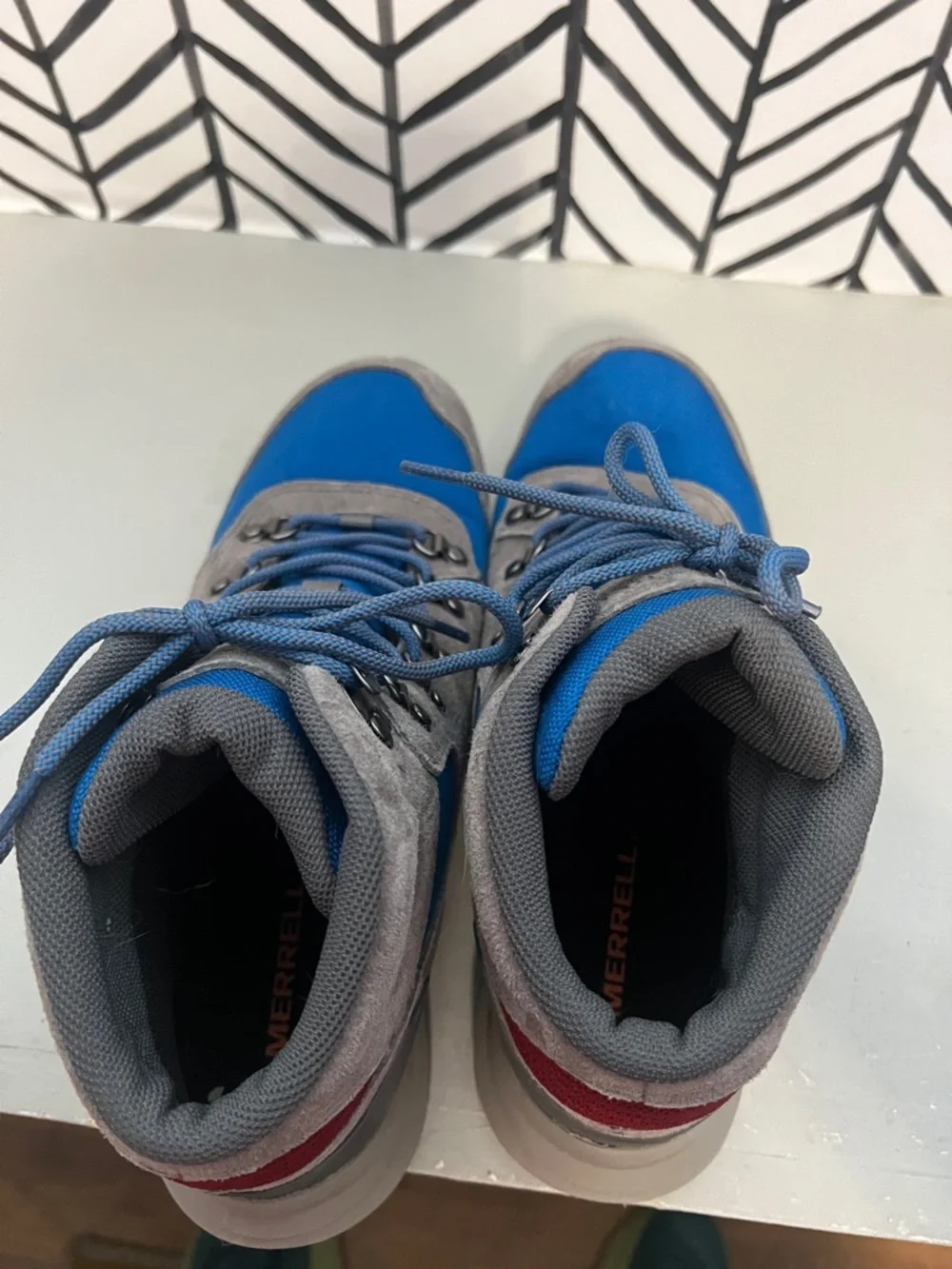 Merrell Blue and Gray Men's Hiking Boots